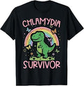 Dino Trex Survivor Funny Inappropriate Cringe Humor Women T-Shirt
