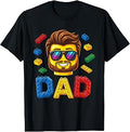 Family Dad Master Builder Building Bricks Blocks Fathers Day T-Shirt