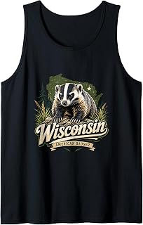 Wisconsin American Badger Wildlife Tank Top
