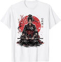 Japanese Samurai Girl Katana Warrior Vintage Japan Art T-Shirt