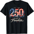 250 Years of Freedom 1776 Patriotic Floral Women 4th of July T-Shirt