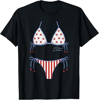250 Years Cute July 4th Patriotic Bikini Meme Parody 2SIDED T-Shirt