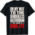 On My Way to The Genderless Bathroom Funny Vintage Grunge T-Shirt