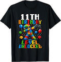 11th Birthday Building Brick Funny 11 Year Old Gamer Boys T-Shirt