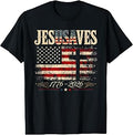 Retro Vintage Jesus Saves JesUSAves USA 250th 4th of July T-Shirt