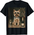 Yorkie Drinking Champagne Funny Fatherâ€™s Day T-Shirt