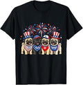 Pug Dog 250 Years American 1776 2026 4th July T-Shirt