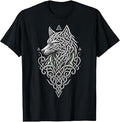 Celtic Knot Wolf Head Intricate Design T-Shirt