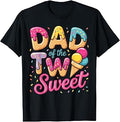 Dad of the Two Sweet Ice Cream Lover 2nd Birthday Girl T-Shirt