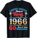 Made in August 1966 Ltd Edition 60 Years of Being Awesome T-Shirt