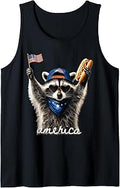 USA America Raccoon Hot Dog 1776-2026 4th of July 250 Years Tank Top