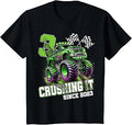 Kids Monster Truck 3rd Birthday Boy Crushing It Since 2023 T-Shirt