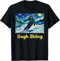 Gogh Skiing Ski Funny Van Gogh Pun Winter Sports Art Design T-Shirt