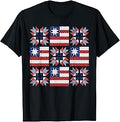 Patriotic Quilt Block American Quilter Sewing Craft Lover T-Shirt