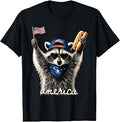 USA America Raccoon Hot Dog 1776-2026 4th of July 250 Years T-Shirt