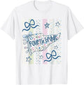 Striped Preppy Fourth Grade Back to School Teacher Girl Kids T-Shirt