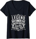 Women's Born in 1968 Birthday, Legend Mostly Original Parts Funny V-Neck T-Shirt