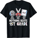 Back to School Nothing Beats 1st Grade Rock Paper Scissors T-Shirt
