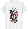 Patroness of America Virgin Mary July 4th US Flag Catholic T-Shirt