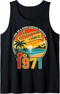 Awesome Since 1971 Vintage Beach Tropical 55th Birthday Tank Top