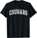 Cougars High School Sports Team Spirit Vintage Distressed T-Shirt