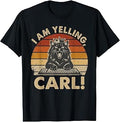 I Am Yelling Carl Funny Cat Keyboard Retro Vintage Cute T-Shirt