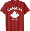Canada Est 1867 Maple Leaf Flag Patriotic Canadian Men Women T-Shirt