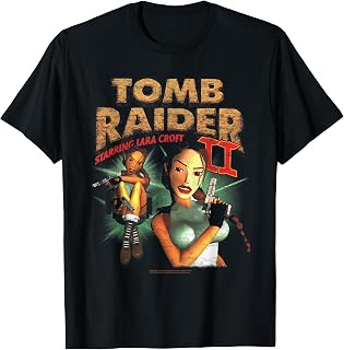 Tomb Raider II Staring Lara Croft Vintage Collage Video Game T-Shirt