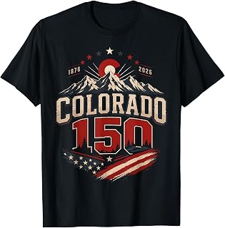Colorado 150 Years Anniversary 150th USA Flag Vintage T-Shirt