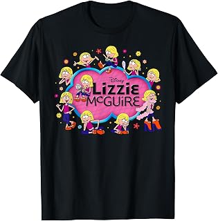 Lizzie McGuire Cartoon Lizzie Multi-Poses and Logo T-Shirt
