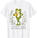 I Could Be Meaner But Jesus Said No Cute Frog Garden Graphic T-Shirt