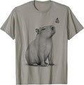 Cute Capybara with Butterfly Tee Girls Men Kids T-Shirt