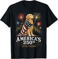 Golden Retriever America's 250th Anniversary 1776 2026 T-Shirt