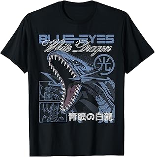 Blue-Eyes White Dragon Modern Collage Card Anime T-Shirt