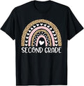 2nd Grade Boho Rainbow Leopard Back to School Teacher Girl T-Shirt