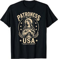 Patroness of the USA Virgin Mary Catholic Patriotic Women T-Shirt