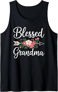 Blessed Grandma Shirt Women Happy Mothers Day Tank Top
