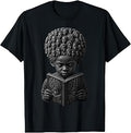 Black Boy Reading Book Afro Hair Art Ancestors Look T-Shirt