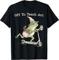 Funny Off to Teach Art Teacher Frog Drawing Back to School T-Shirt
