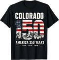 Retro Colorado 150 Years American Flag 4th of July America T-Shirt
