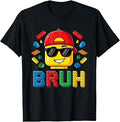 Bruh Master Builder Birthday Boy Building Bricks Blocks Kids T-Shirt