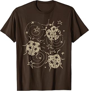 Grunge 2000s Ladybug y2k Cute Alt 90s Vintage Star Dots Teen T-Shirt