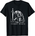 Tummy Hurts Funny Medieval Knight Dark Fantasy Meme T-Shirt