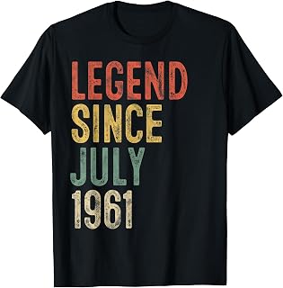 Legend Since July 1961 65th Birthday Men Women 65 Year Old T-Shirt