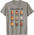 God Says I Am Highland Cow Christian Religious Scottish Cow T-Shirt