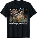 Somebody's Feral Aunt Raccoon Iced Coffee Sarcastic Animal T-Shirt