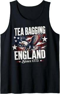 Tea Bagging England Since 1773 Retro Eagle 4th of July Tees Tank Top