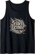 Elder Emo Sparrow Checkerboard Old English Vintage Graphic Tank Top