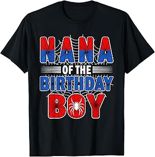 Nana of The Birthday Boy Spider Web Birthday Party T-Shirt