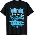 Brother of The Birthday Girl Family Coquette Bow Blue Cute T-Shirt